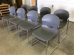 Virco Mfg Office Tables W/8 High Back Chairs 