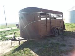 1973 G Bar Bumper Pull T/A Livestock Trailer 