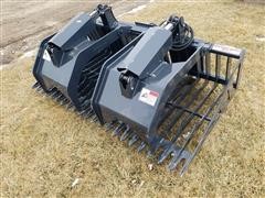 Stout HD72-3 Skid Steer Rock Bucket With Dual Grapple 