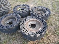 (4) All Rubber Bobcat Tires, 10 Bolt 