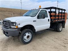 2002 Ford F450 Standard Cab Stake Body W/Powered Liftgate 