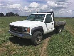 2000 GMC 3500 4x4 Regular Cab Flatbed Pickup 