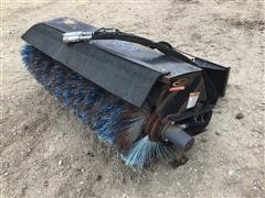 Quick Attach 48” Hydraulic Angle Skid Steer Broom 