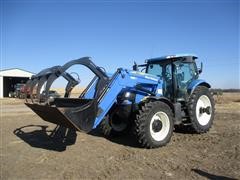 2009 New Holland T6030 MFWD Tractor W/850TL Loader/Bucket/Grapple 