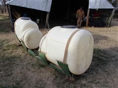 150 Gallon Poly Saddle Tanks W/Tractor Mounting & Tank Support Saddles 