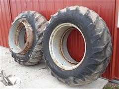 Goodyear 18.4-34 Duals Clamp On Tractor Duals W/Hardware 