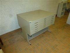 Metal Safco Brand Engineering Flat File With 5 Drawers Used To Hold Drawings / Blueprints 