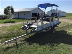 2015 Prairie Schooner Fish-N-Sport 510 Pontoon Boat w/ 2017 Shorelander Trailer 