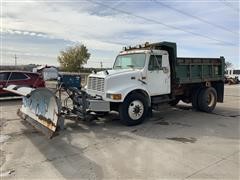 1998 International 4700 XL S/A Dump Truck W/ Snow Blade 