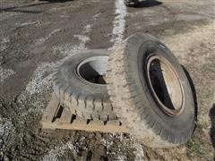 10.00x20 Truck Tires W/Cast Spoke Wheels 