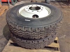 Bridgestone M880 11R22.5 Truck Tires On Rims 