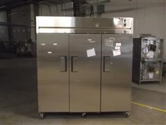 Darwin Chambers Co LT074 3-Door Refrigerator W/Shelves & Rolling Casters 