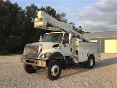 2008 International 7300 SFA 4X4 W/ Terex Hi-Ranger TL-45 Bucket Truck 