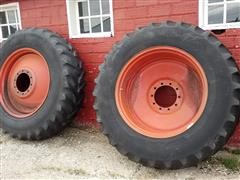 18.4 X 38 Radial Tractor Tire Duals On Rims 