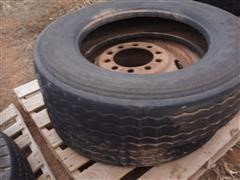 285/75R24.5 Tire, 285/75R24.5 Tire & Steel Rim 