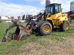 2003 New Holland LB130TC Payloader W/JRB Bucket & Arena 4 Tine Grapple 