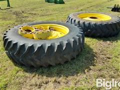 Goodyear Dyna Torque Radial 18.4R42 Tires On John Deere Dual Wheels W/Hubs 