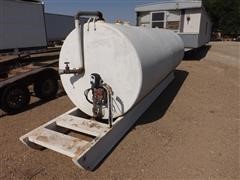 Skid Mounted 1000 Gallon Diesel Fuel Tank W/120 VAC Pump And Meter 