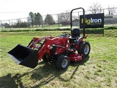 2016 Mahindra EXS224FHTLM EMax 22S MFWA Compact Utility Tractor W/Loader & Mower 