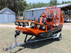 Custom Air Boat Customized 13' X 7' Trail Boss Aluminum Hull Boat W/Trailer 