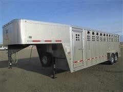 2014 Wilson PSGN-5724T Ranchand 24' Aluminum Gooseneck Livestock Trailer 