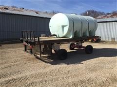 Poly Water Tank On 18' Obeco Wooden Bed w/ Running Gear 