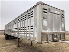 1974 Hobbs/Fruehauf SA110050 T/A Aluminum Floor Livestock Trailer 