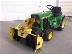 1969 / 1971 John Deere 112 Lawn & Garden Tractor W/38" Snow Blower Attachment 