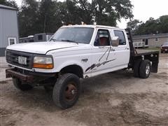 1997 Ford F350 Super Duty Centurion 4x4 Crew Cab Flatbed 