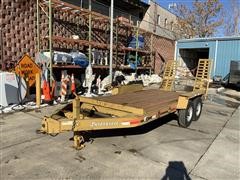 2007 Interstate 21’ Dovetail T/A Flatbed Trailer W/ramps 