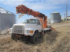 1994 Ford/Altec Super Duty F350 Digger Derrick Truck For Parts Only 