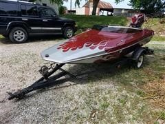 1986 Amstar Lazer Mini Speed Boat With Trailer 