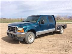 2001 Ford F250 4x4 Flatbed Pickup 