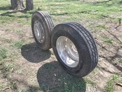 Peterbilt Oval Aluminum Rims & 11R 24.5 Tires 