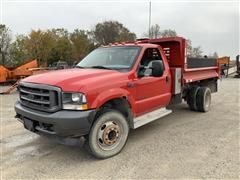 2002 Ford F450 4x4 Flatbed Dump Truck 