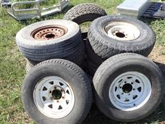 Carlislie Maxxis ST225/75R15 Trailer Tires And 6 Bolt Rims Quanity (2) 
