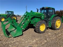 2016 John Deere 6145M MFWD Tractor W/640R Loader & Grapple Bucket 