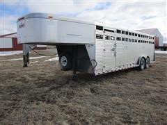 1997 Sooner 24' Aluminum T/A Livestock Trailer 