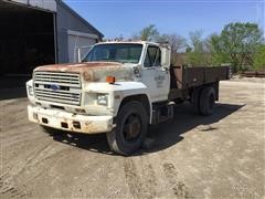 1990 Ford F600 S/A Flatbed Dump Truck 