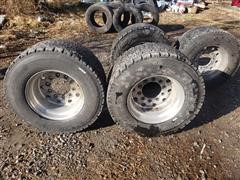 Michelin- Alcoa X One Line Grip 445/50 R 22.5 Drive Tires W/2" Offset Aluminum Rims 