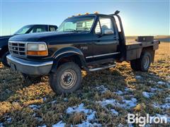 1997 Ford F350 4x4 Flatbed Pickup 