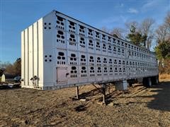 1997 Barrett T/A Aluminum Double Deck Livestock Trailer 