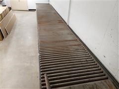 4' Wide Roller Conveyor & Steel Chute 