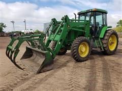 1995 John Deere 7400 MFWD Tractor W/Self-Leveling Loader 