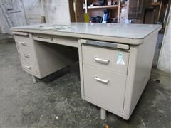 Steelcase 5 Drawer Metal Desk 