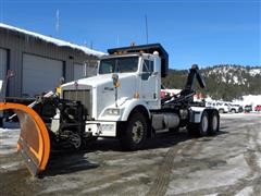 2011 Kenworth T800 T/A Hook Lift Truck With Plow 