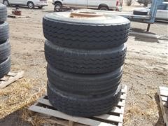 295/75R22.5 Tires & Steel Rims 