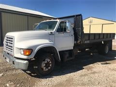 1998 Ford F700 S/A Flatbed Dump Truck 