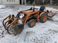 1978 Kubota B7100 MFWD Tractor W/Front Loader & 3 Pt Mower 