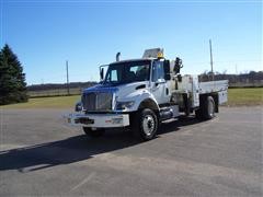 2005 International 7400 Flatbed Knuckle Boom Truck 